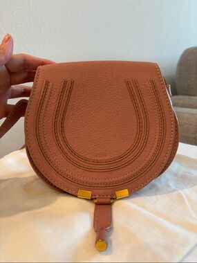 Chloé Marcie Saddle Bag — Dusty Rose (Small)